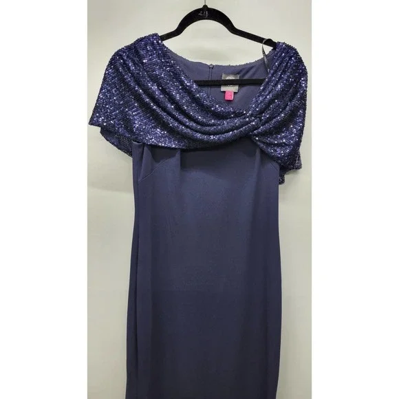 vince camuto purple sequin dress VINCE CAMUTO Sequin Cap Sleeve Shift Cocktail Dress, Size 12 in Plum at Nordstrom Rack
